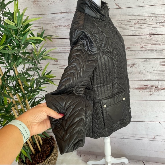 🌺VIA SPIGA ZIG-ZAG QUILTED CARGO JACKET NWT - Picture 5 of 11